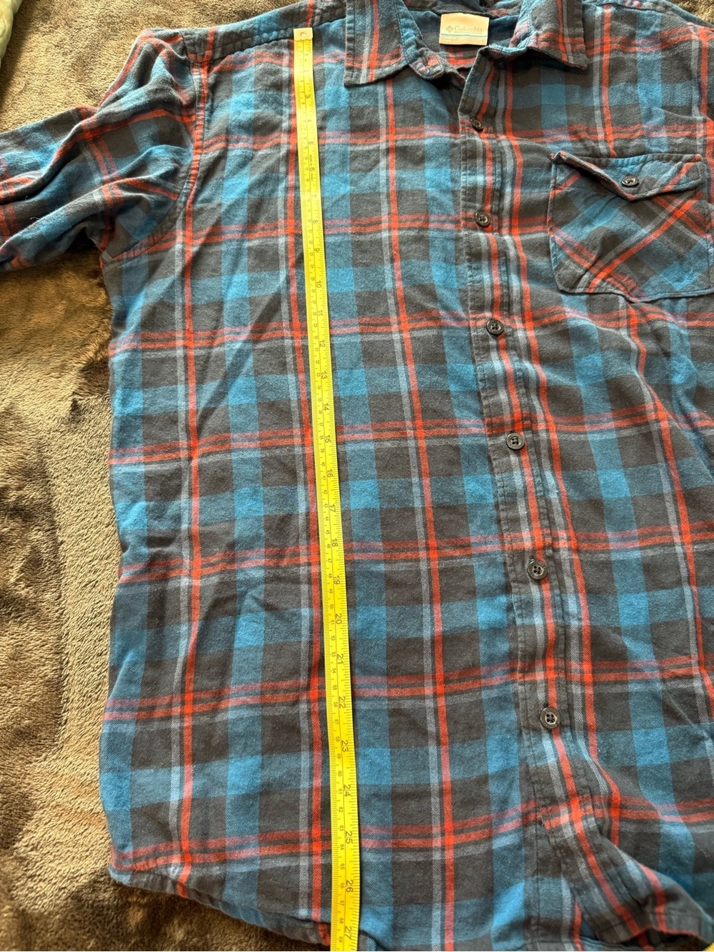 Columbia Men's black, Blue & Red Plaid Lightweight Flannel Shirt lumberjack - Picture 6 of 11
